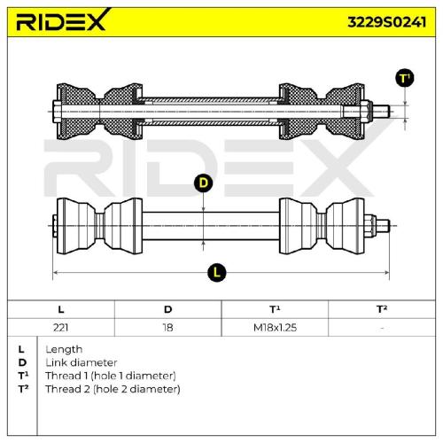 RIDEX 1x Koppelstange Stabilisator Hinten beidseitig passend für MERCEDES-BENZ Bild RIDEX 1x Koppelstange Stabilisator Hinten beidseitig passend für MERCEDES-BENZ