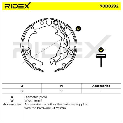 RIDEX Bremsbacken Satz für Trommelbremse Hinten mit Bremsbelägen für KIA RIO II Bild RIDEX Bremsbacken Satz für Trommelbremse Hinten mit Bremsbelägen für KIA RIO II