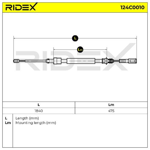 RIDEX Handbremsseil Vorne links rechts für CITROËN C5 II Break (RE) Bild RIDEX Handbremsseil Vorne links rechts für CITROËN C5 II Break (RE)