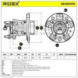 RIDEX 654W0416 Radlagersatz pro 1 Rad Hinten beidseitig für OPEL ZAFIRA B (A05)