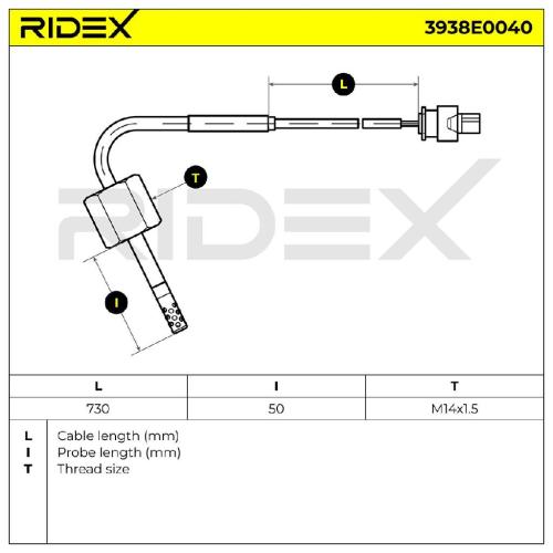 RIDEX 3938E0040 Abgastemperatursensor 2-Polig passend für MERCEDES-BENZ A-Klasse Bild RIDEX 3938E0040 Abgastemperatursensor 2-Polig passend für MERCEDES-BENZ A-Klasse