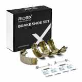 RIDEX Bremsbacken Satz für Trommelbremse Hinten mit Zubehör mit Anschlussteilen