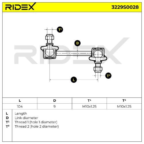 RIDEX 1x Koppelstange Stabilisator Hinten beidseitig für TOYOTA COROLLA Liftback Bild RIDEX 1x Koppelstange Stabilisator Hinten beidseitig für TOYOTA COROLLA Liftback