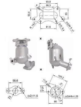 VEGAZ HOK-906 Katalysator Kat Euro 6 für HONDA HR-V (RU) 1819058SG00 181905R7P10 Bild VEGAZ HOK-906 Katalysator Kat Euro 6 für HONDA HR-V (RU) 1819058SG00 181905R7P10