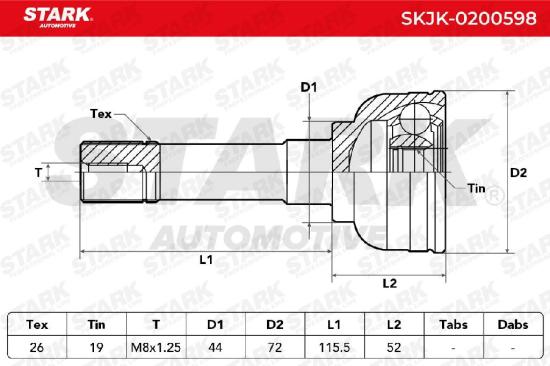 STARK SKJK-0200598 Gelenksatz Antriebswelle Achswelle Vorne für SUZUKI JIMNY Bild STARK SKJK-0200598 Gelenksatz Antriebswelle Achswelle Vorne für SUZUKI JIMNY