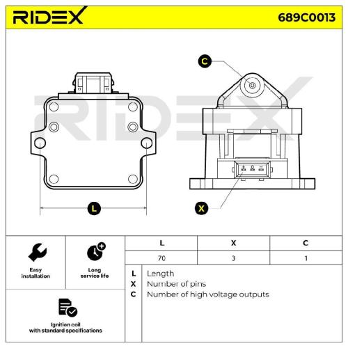 RIDEX 689C0013 Zündspule Anschlussanzahl 3 für VW Transporter T1V Bus 867905105A Bild RIDEX 689C0013 Zündspule Anschlussanzahl 3 für VW Transporter T1V Bus 867905105A