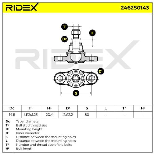RIDEX 2462S0143 Traggelenk Führungsgelenk Vorne für HYUNDAI TUCSON (JM) für KIA Bild RIDEX 2462S0143 Traggelenk Führungsgelenk Vorne für HYUNDAI TUCSON (JM) für KIA