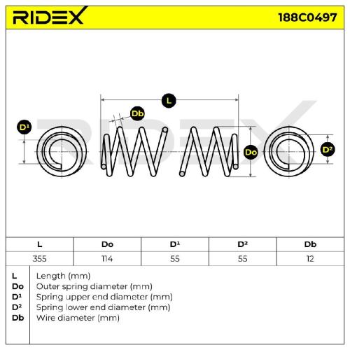 RIDEX 188C0497 2x Federn Fahrwerksfedern Hinten für VW Golf 5I (5K1) Bild RIDEX 188C0497 2x Federn Fahrwerksfedern Hinten für VW Golf 5I (5K1)