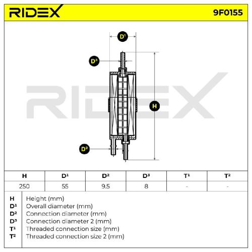 RIDEX 9F0155 Kraftstofffilter Line Filter für BMW 3 Touring (E91) 16127327120 Bild RIDEX 9F0155 Kraftstofffilter Line Filter für BMW 3 Touring (E91) 16127327120