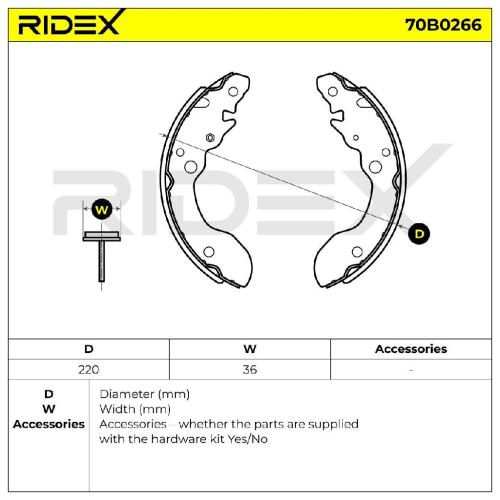 RIDEX Bremsbacken Satz für Trommelbremse Hinten ohne Hebel für SUZUKI Vitara SUV Bild RIDEX Bremsbacken Satz für Trommelbremse Hinten ohne Hebel für SUZUKI Vitara SUV