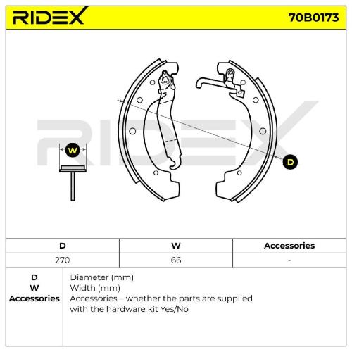 RIDEX Bremsbacken Satz für Trommelbremse Hinten mit Handbremshebel für VW Bild RIDEX Bremsbacken Satz für Trommelbremse Hinten mit Handbremshebel für VW