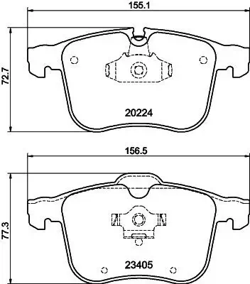 Bremsbelagsatz, Scheibenbremse HELLA 8DB 355 006-561 Bild Bremsbelagsatz, Scheibenbremse HELLA 8DB 355 006-561
