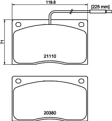 Bremsbelagsatz, Scheibenbremse HELLA 8DB 355 005-931 Bild Bremsbelagsatz, Scheibenbremse HELLA 8DB 355 005-931