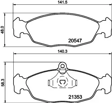 Bremsbelagsatz, Scheibenbremse HELLA 8DB 355 007-531 Bild Bremsbelagsatz, Scheibenbremse HELLA 8DB 355 007-531