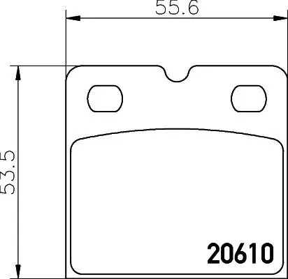 Bremsbelagsatz, Scheibenfeststellbremse HELLA 8DB 355 005-301 Bild Bremsbelagsatz, Scheibenfeststellbremse HELLA 8DB 355 005-301