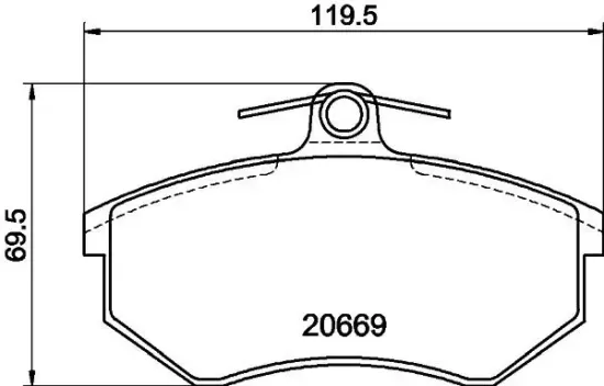 Bremsbelagsatz, Scheibenbremse HELLA 8DB 355 017-701 Bild Bremsbelagsatz, Scheibenbremse HELLA 8DB 355 017-701