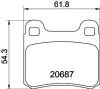 Bremsbelagsatz, Scheibenbremse Hinterachse HELLA 8DB 355 007-321 Bild Bremsbelagsatz, Scheibenbremse Hinterachse HELLA 8DB 355 007-321