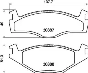 Bremsbelagsatz, Scheibenbremse HELLA 8DB 355 017-501