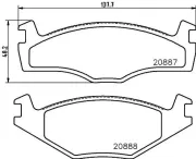 Bremsbelagsatz, Scheibenbremse HELLA 8DB 355 017-521