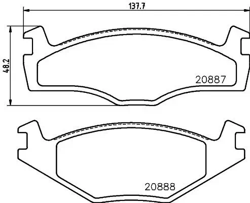 Bremsbelagsatz, Scheibenbremse HELLA 8DB 355 017-521 Bild Bremsbelagsatz, Scheibenbremse HELLA 8DB 355 017-521