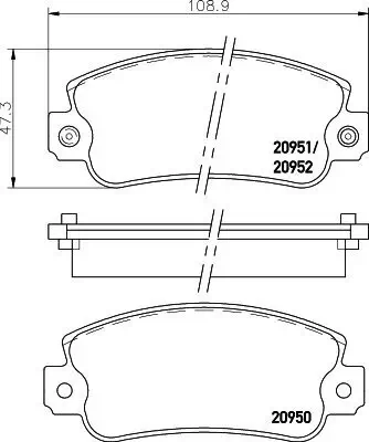 Bremsbelagsatz, Scheibenbremse HELLA 8DB 355 007-121