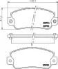 Bremsbelagsatz, Scheibenbremse HELLA 8DB 355 007-121 Bild Bremsbelagsatz, Scheibenbremse HELLA 8DB 355 007-121