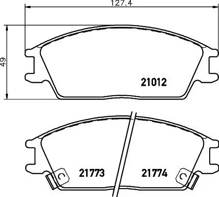 Bremsbelagsatz, Scheibenbremse HELLA 8DB 355 006-271 Bild Bremsbelagsatz, Scheibenbremse HELLA 8DB 355 006-271