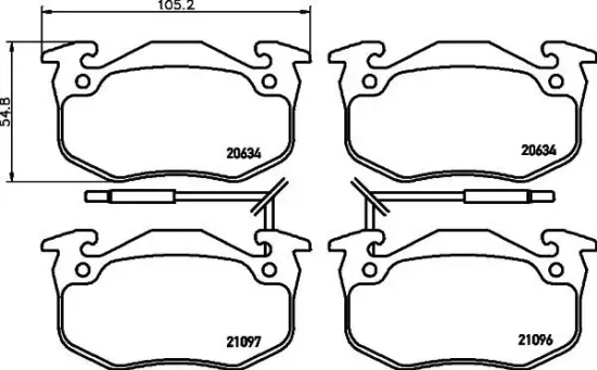 Bremsbelagsatz, Scheibenbremse HELLA 8DB 355 018-941 Bild Bremsbelagsatz, Scheibenbremse HELLA 8DB 355 018-941