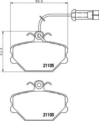 Bremsbelagsatz, Scheibenbremse HELLA 8DB 355 006-191