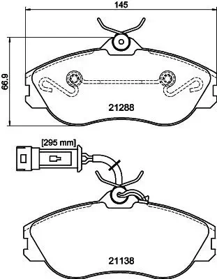 Bremsbelagsatz, Scheibenbremse HELLA 8DB 355 017-911