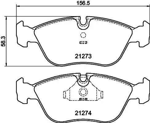 Bremsbelagsatz, Scheibenbremse HELLA 8DB 355 007-721 Bild Bremsbelagsatz, Scheibenbremse HELLA 8DB 355 007-721