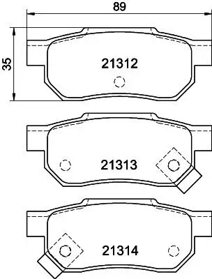 Bremsbelagsatz, Scheibenbremse HELLA 8DB 355 005-731 Bild Bremsbelagsatz, Scheibenbremse HELLA 8DB 355 005-731
