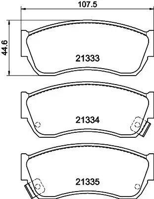 Bremsbelagsatz, Scheibenbremse HELLA 8DB 355 005-711 Bild Bremsbelagsatz, Scheibenbremse HELLA 8DB 355 005-711