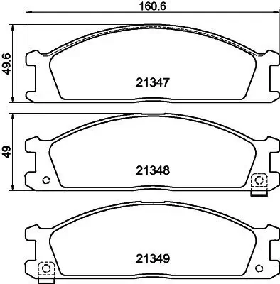 Bremsbelagsatz, Scheibenbremse HELLA 8DB 355 005-651 Bild Bremsbelagsatz, Scheibenbremse HELLA 8DB 355 005-651