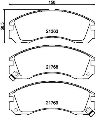 Bremsbelagsatz, Scheibenbremse HELLA 8DB 355 016-531 Bild Bremsbelagsatz, Scheibenbremse HELLA 8DB 355 016-531