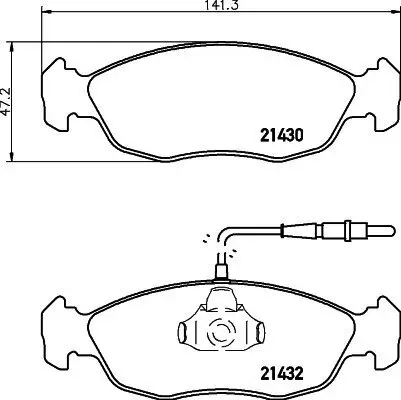 Bremsbelagsatz, Scheibenbremse HELLA 8DB 355 007-711 Bild Bremsbelagsatz, Scheibenbremse HELLA 8DB 355 007-711