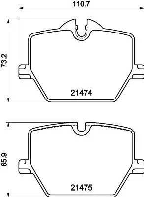 Bremsbelagsatz, Scheibenbremse HELLA 8DB 355 040-601 Bild Bremsbelagsatz, Scheibenbremse HELLA 8DB 355 040-601