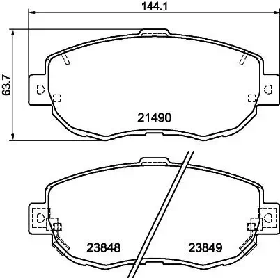 Bremsbelagsatz, Scheibenbremse HELLA 8DB 355 010-151 Bild Bremsbelagsatz, Scheibenbremse HELLA 8DB 355 010-151