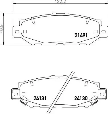 Bremsbelagsatz, Scheibenbremse HELLA 8DB 355 016-751