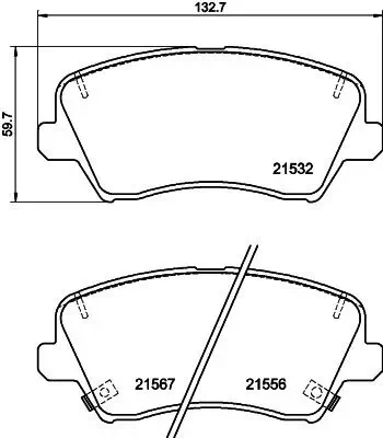 Bremsbelagsatz, Scheibenbremse HELLA 8DB 355 039-971 Bild Bremsbelagsatz, Scheibenbremse HELLA 8DB 355 039-971