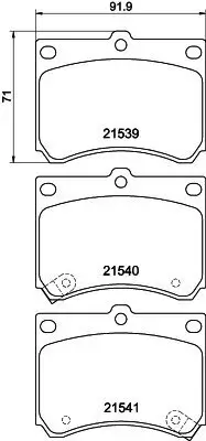 Bremsbelagsatz, Scheibenbremse HELLA 8DB 355 006-481 Bild Bremsbelagsatz, Scheibenbremse HELLA 8DB 355 006-481