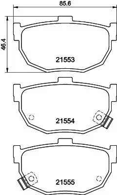 Bremsbelagsatz, Scheibenbremse HELLA 8DB 355 006-411 Bild Bremsbelagsatz, Scheibenbremse HELLA 8DB 355 006-411