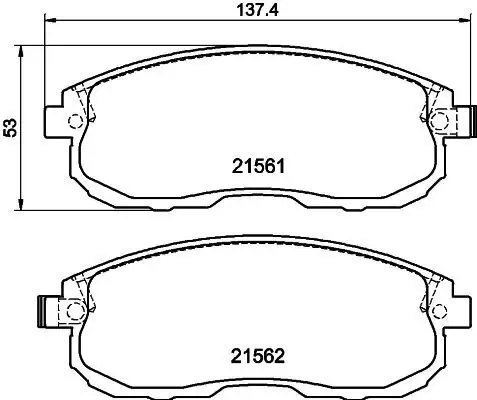 Bremsbelagsatz, Scheibenbremse HELLA 8DB 355 013-991 Bild Bremsbelagsatz, Scheibenbremse HELLA 8DB 355 013-991