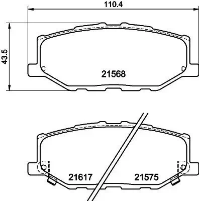 Bremsbelagsatz, Scheibenbremse HELLA 8DB 355 040-421 Bild Bremsbelagsatz, Scheibenbremse HELLA 8DB 355 040-421