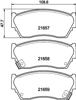 Bremsbelagsatz, Scheibenbremse HELLA 8DB 355 016-351 Bild Bremsbelagsatz, Scheibenbremse HELLA 8DB 355 016-351