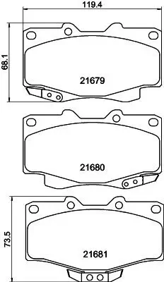 Bremsbelagsatz, Scheibenbremse HELLA 8DB 355 015-351 Bild Bremsbelagsatz, Scheibenbremse HELLA 8DB 355 015-351