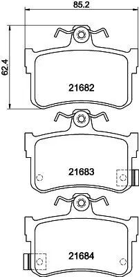 Bremsbelagsatz, Scheibenbremse HELLA 8DB 355 018-611 Bild Bremsbelagsatz, Scheibenbremse HELLA 8DB 355 018-611