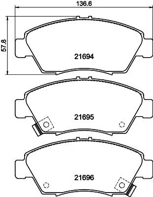 Bremsbelagsatz, Scheibenbremse HELLA 8DB 355 016-461 Bild Bremsbelagsatz, Scheibenbremse HELLA 8DB 355 016-461