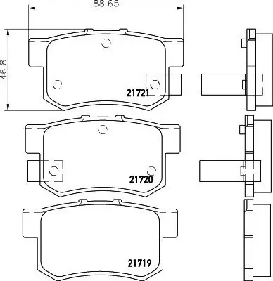Bremsbelagsatz, Scheibenbremse HELLA 8DB 355 016-451 Bild Bremsbelagsatz, Scheibenbremse HELLA 8DB 355 016-451