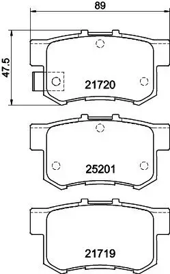 Bremsbelagsatz, Scheibenbremse HELLA 8DB 355 015-611